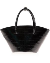 Joanna Maxham - Leather Croco Embossed Lady's Gambit Bag (black) - Lyst