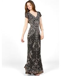 Lara - Cap Sleeve Mermaid Beaded Gown - Lyst