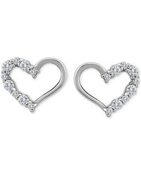 Giani Bernini - Cubic Zirconia Open Heart Stud Earrings - Lyst