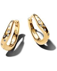 PANDORA - Stone-set Hoop Earrings - Lyst