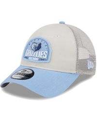 KTZ - Khaki/light Blue Memphis Grizzlies Throwback Patch Trucker 9forty Adjustable Hat - Lyst
