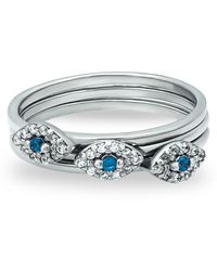 Macy's - Cubic Zirconia Evil Eye Trio 18k Gold Plate & Plate Stack Ring - Lyst