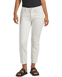Silver Jeans Co. - Most Wanted Mid Rise Straight Leg Ankle Jeans - Lyst