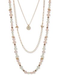 Lonna & Lilly - Gold-tone Bead & Framed Flower Layered Necklace - Lyst