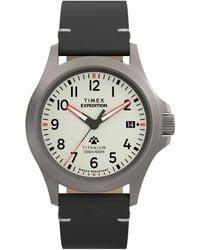 Timex - Quartz Analog Leather Watch - Lyst