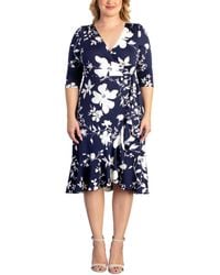 Kiyonna - Flirty Flounce Wrap Dress - Lyst