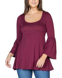 24seven Comfort Apparel - Bell Sleeve Flared Tunic Top - Lyst