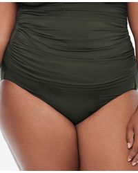 Lauren by Ralph Lauren - Plus Size Shirred High-waist Swim Bottoms - Lyst