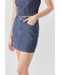 Grey Lab - Pin Striped Mini Skirt - Lyst