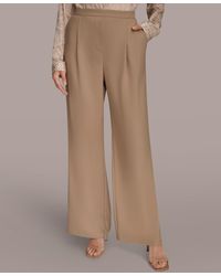 Donna Karan - Pleated Wide Leg Pull On Pants - Lyst