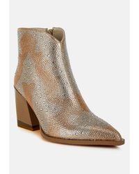 LONDON RAG - Mugler Rhinestones Embellished Ankle Boots - Lyst
