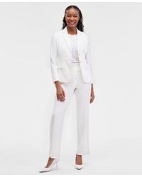 Kasper - Stretch Crepe Two Button Jacket Cowl Neck Cap Sleeve Top Stretch Crepe High Rise Straight Pants - Lyst