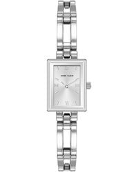 Anne Klein - Quartz Rectangle -tone Alloy Metal Bracelet Watch 28mm X 16.3mm - Lyst