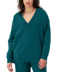 Champion Champion Uo Exclusive Oversized V neck Cropped Sweatshirt in Purple Lyst