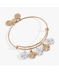 ALEX AND ANI - Puffy Clover Multi Charm Bangle Bracelet - Lyst