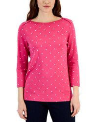Style & Co. - Pima Cotton Boat-neck 3/4-sleeve Top - Lyst