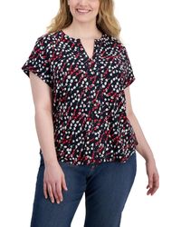 Tommy Hilfiger - Plus Size Ditsy Floral Cap-sleeve Top - Lyst