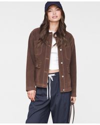 Avec Les Filles - Wing-collar Faux-suede Jacket - Lyst