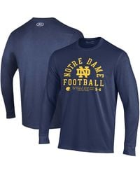 Under Armour - Notre Dame Fighting Irish 2025 Sideline Football Performance Cotton Long Sleeve T-shirt - Lyst