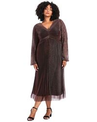 Avenue - Plus Size Pleated Plisse Dress - Lyst