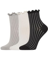 Hue - 3-pk. Sheer Ribbed Anklet Socks U24421mp - Lyst