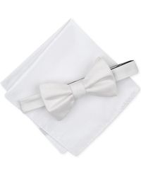 Alfani - Solid Texture Pocket Square And Bowtie - Lyst