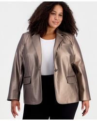 Anne Klein - Plus Size Notch-collar Long-sleeve Blazer - Lyst