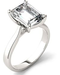 Charles & Colvard - Moissanite Emerald Solitaire Ring (3-1/2 Ct. T.w. Diamond Equivalent - Lyst