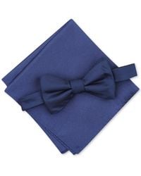 Alfani - Solid Texture Pocket Square And Bowtie - Lyst