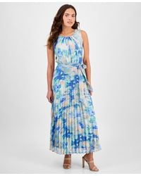 Sandra Darren - Petites Pleated Tie-waist Sleeveless Dress - Lyst