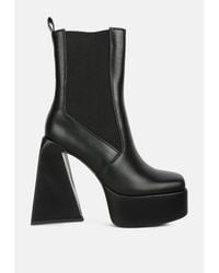 LONDON RAG - Frosty High Platform Block Heel Chelsea Boot - Lyst