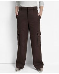DKNY - High Waist Wide Leg Cargo Pants - Lyst