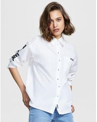 DKNY - Cotton Embroidered-logo Shirt - Lyst