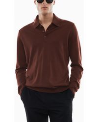 Mango - 100% Merino Wool Long- Sleeved Polo Shirt - Lyst