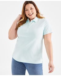 Style & Co. - Plus Size Solid Cotton Polo Shirt - Lyst