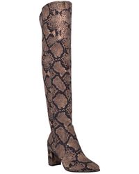 Marc Fisher Luley Over The Knee Narrow Calf Boots in Cognac (White) | Lyst