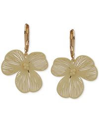 Lonna & Lilly - Gold-tone Open Flower Drop Earrings - Lyst