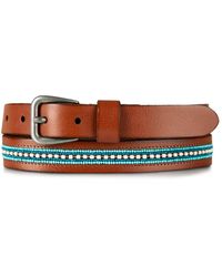 Lucky Brand - Turquoise Beaded Stripe Leather Belt - Lyst
