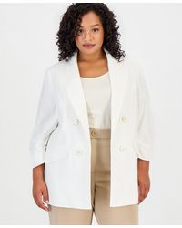 Jones New York - Plus Size Open-front Scrunch-sleeve Blazer - Lyst