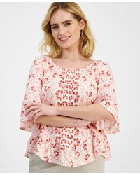 Style & Co. - Petite Runaway Pottery On/off Knit Top - Lyst
