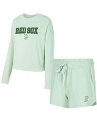 Concepts Sport - Boston Red Sox Elevation Tri-blend Long Sleeve Top And Shorts Set - Lyst