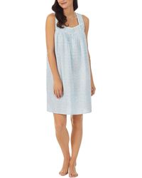 Eileen West - Sleeveless Floral Lace-trim Nightgown - Lyst