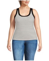 Lands' End - Plus Size Drapey Rib Fitted Tank Top - Lyst