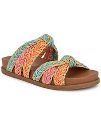 Nine West - Gilma Round Toe Casual Flat Sandals - Lyst