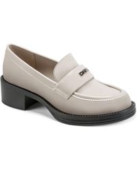DKNY - Civelli Heeled Round Toe Slip-on Loafers - Lyst