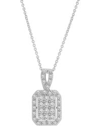 Macy's - Diamond Octagon Halo Cluster 18" Pendant Necklace (1/3 Ct. T.w. - Lyst