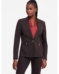 Kasper - Long Sleeve Compression One Button Blazer - Lyst