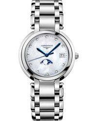 Longines - Swiss Primaluna Diamond-accent Stainless Steel Bracelet Watch 34mm - Lyst