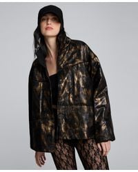 Kenneth Cole - Foiled Satin Puffer Jacket - Lyst