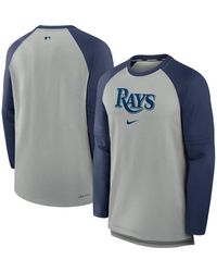 Nike - Heather Gray/navy Tampa Bay Rays Authentic Collection Game Time Raglan Performance Long Sleeve T-shirt - Lyst